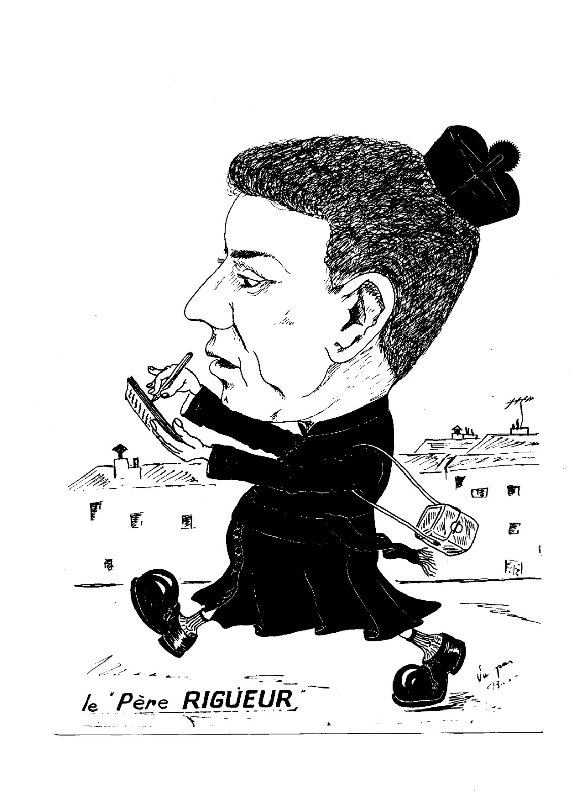 Une caricature de Papa "Père Rigueur", journaliste